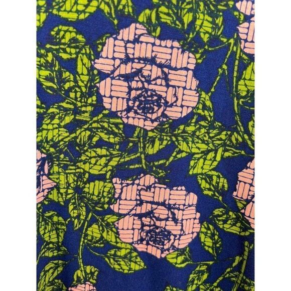 LuLaRoe Classic T High Low Hem Blue Pink Green Rose Top XL - Picture 2 of 3